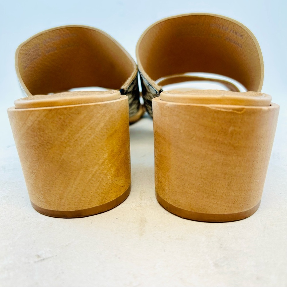 MADEWELL Gray Cream Beige Snake Embossed Leather Kiera Mule Sandals, size 8.5 - Picture 8 of 12